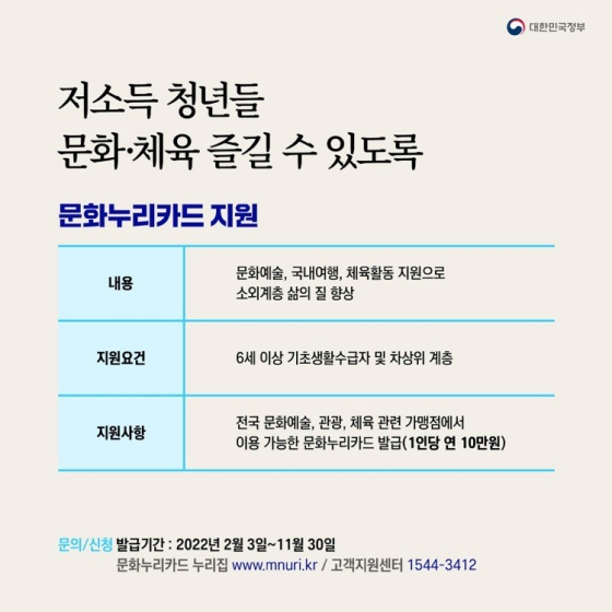 [나에게 꼭 필요한 청년정책] ④ 생활/문화 편