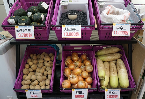 직접 담아보는 친환경 농산물은 포장을 줄여 환경과 비용에 큰 도움이 된다.