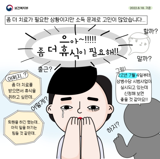 아픈 근로자도 소득 걱정 없이! 상병수당 시범사업