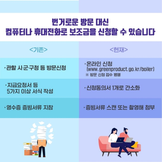 친환경 보일러 보조금, 온라인으로 신청하세요!