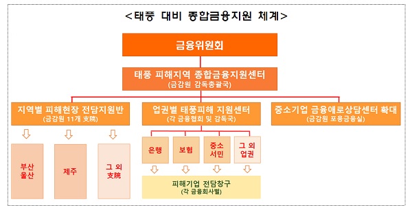 태풍 대비 종합금융지원 체계