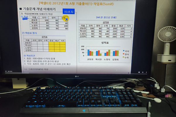 주말에는 아이들이 낮잠자는 시간을 활용해 평생교육바우처로 컴퓨터 자격증 실기반 수업을 듣고 있다.