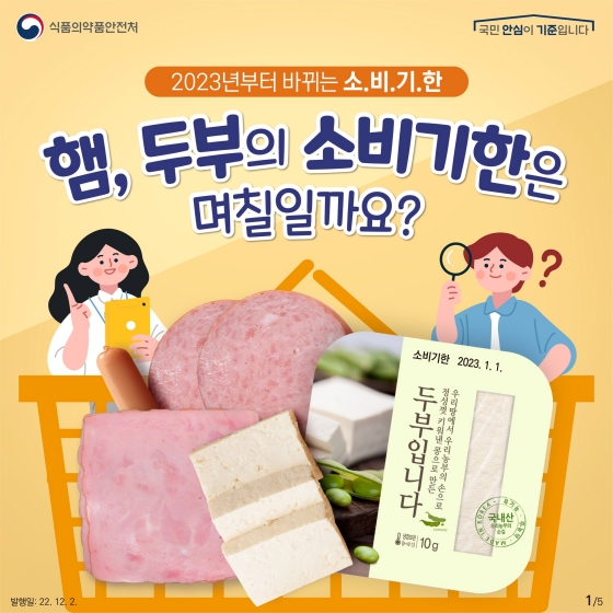 햄, 두부의 소비기한은 며칠일까요?