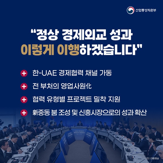 “新중동 붐 조성으로 경제 활력을 제고하겠습니다!