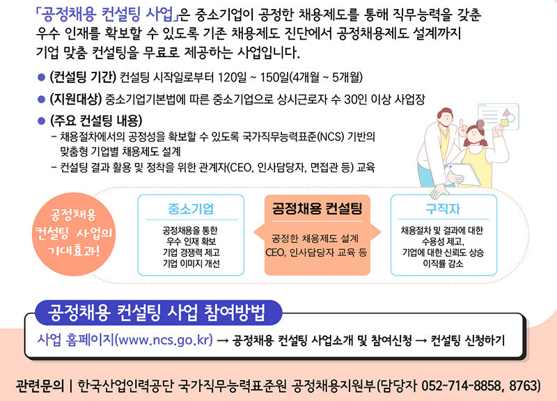 공정채용 컨설팅 지원사업 주요내용(자세한 내용은 본문에 포함)