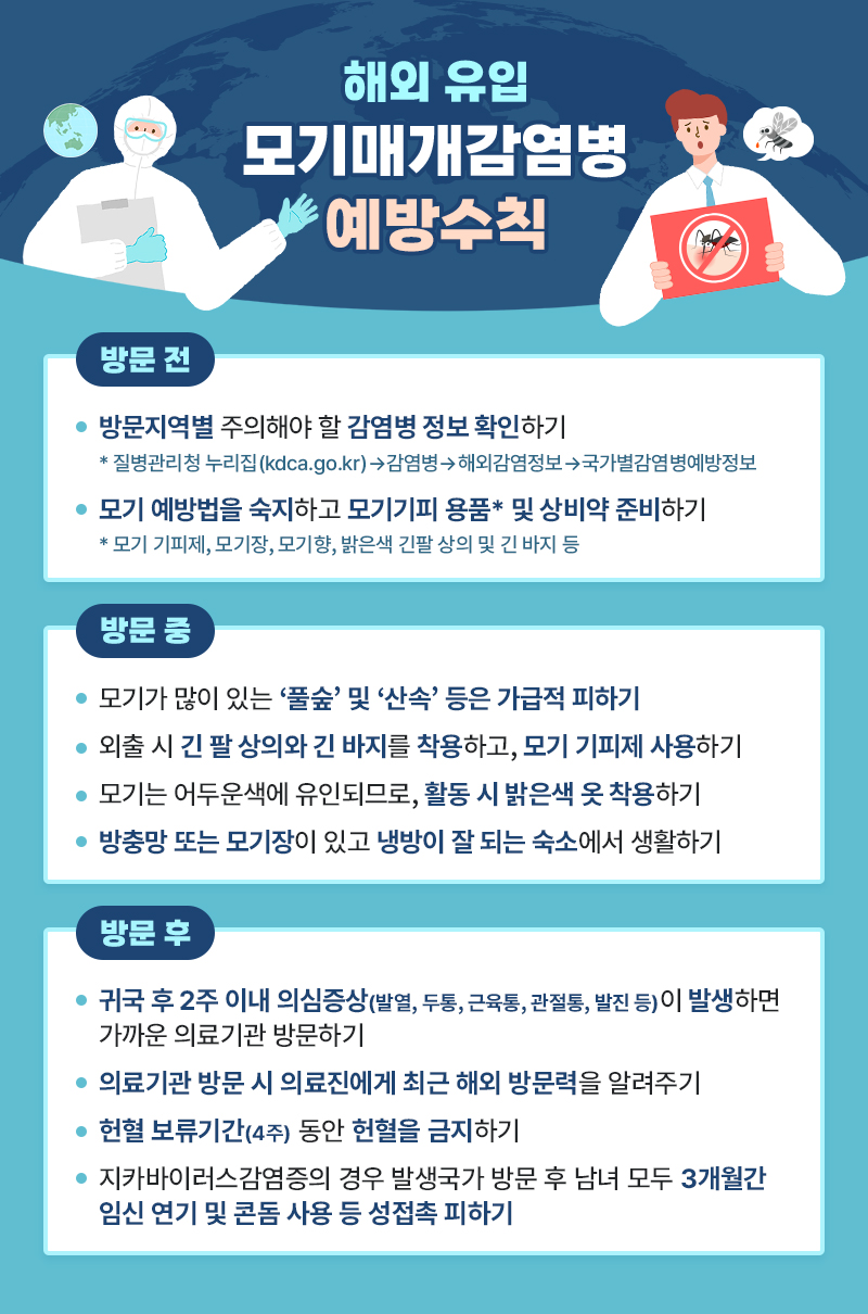 해외 유입 모기매개감염병 예방 수칙