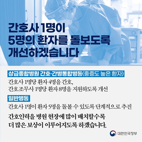 간호사 근무환경 책임지고 개선하겠습니다