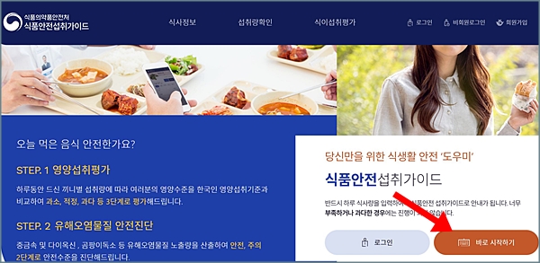 자가진단을 해볼 수 있다. <출처=식약처>