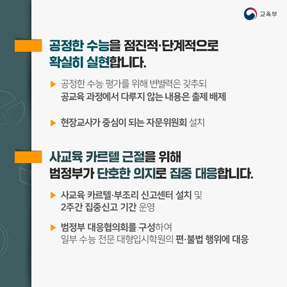 사교육 경감대책 발표