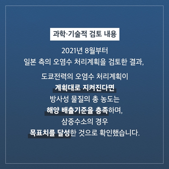 우리 정부의 검토 결과는 뭔가요?