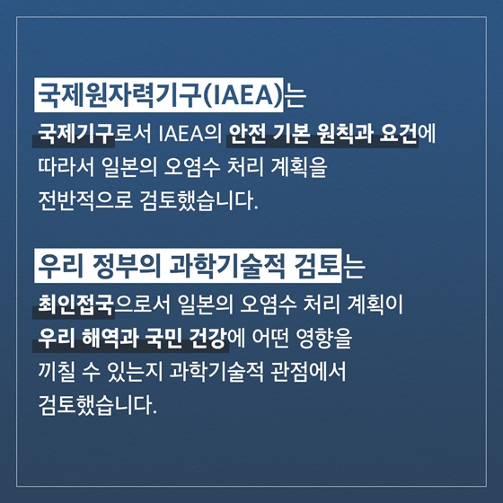 우리 정부의 검토와 IAEA 검토는 뭐가 다른가요?