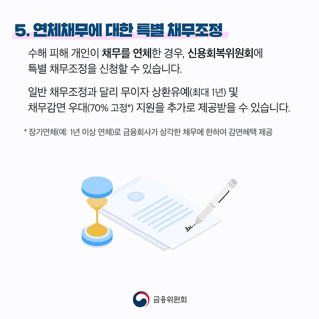 수해 피해 가계·중소기업을 위한 금융지원방안 알려드립니다.