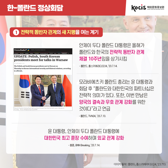 외신에서 바라본 윤 대통령 폴란드 방문 의미와 성과