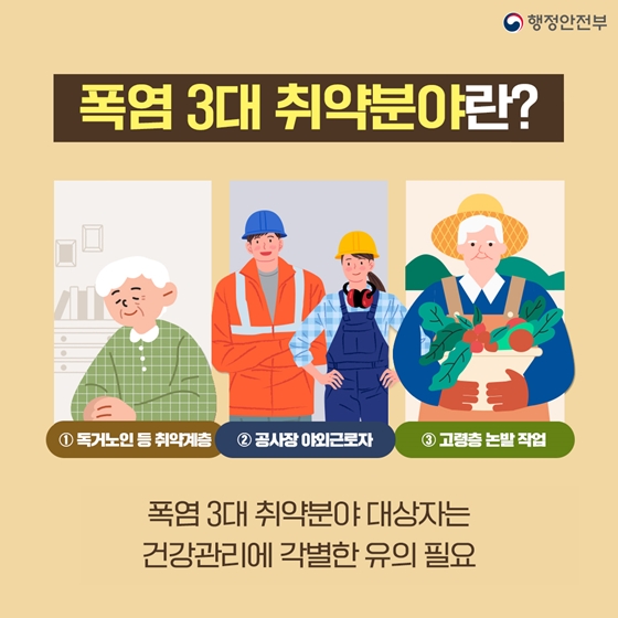 폭염 3대 취약분야 행동요령