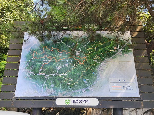 계족산 황톳길 안내도.