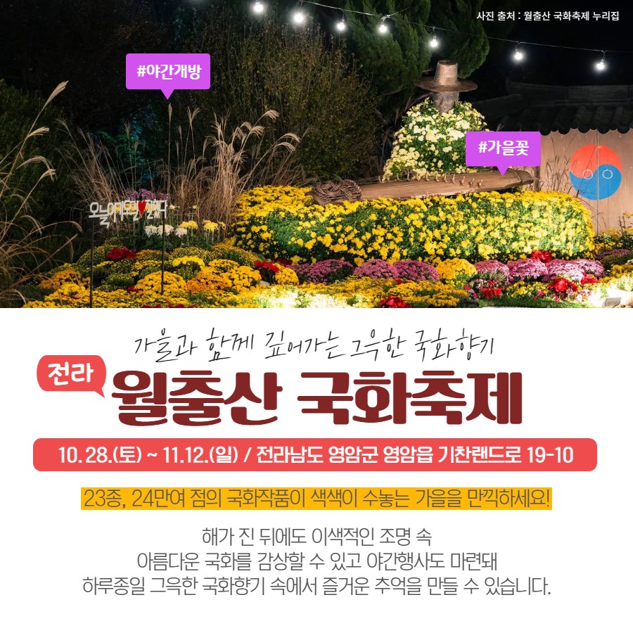 ‘K-관광, 여기 어때’…11월 추천 지역축제 5곳