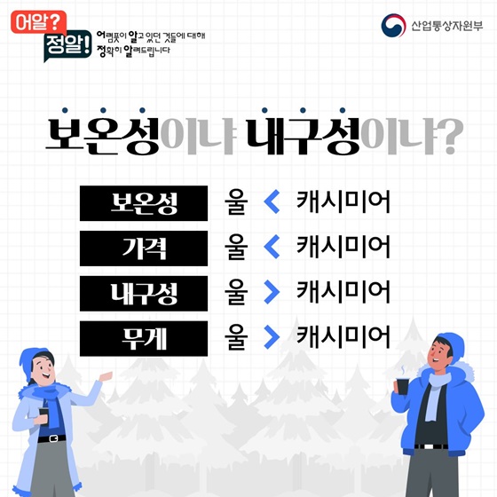 캐시미어vs울,  겨울옷 사기 전 알고 가세요~