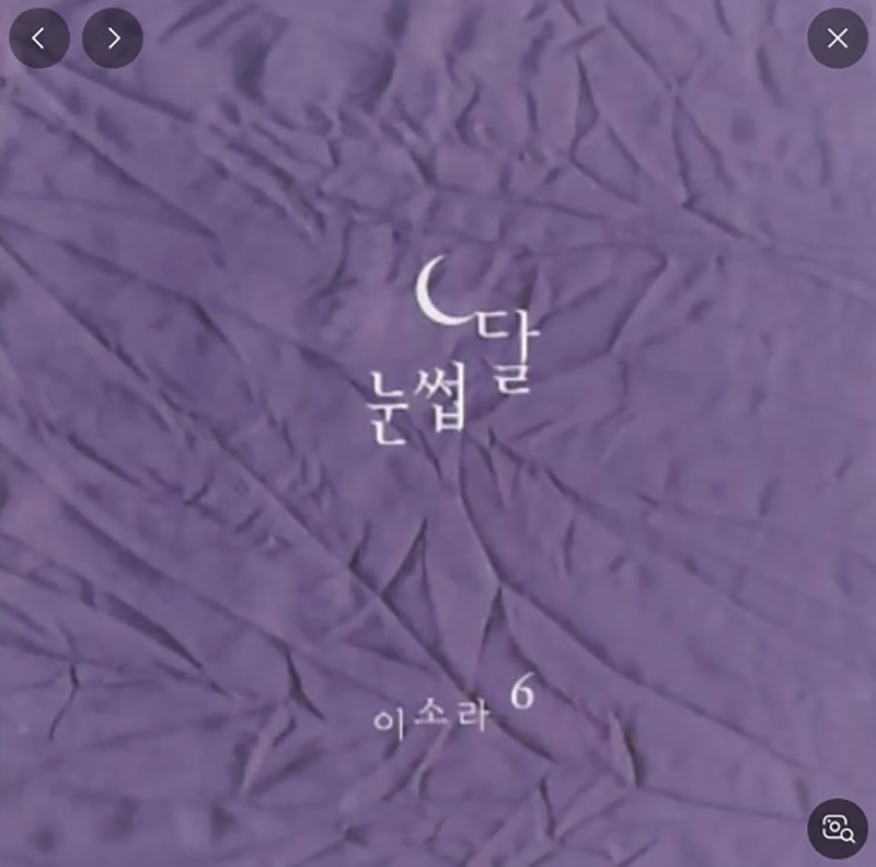 ‘바람이 분다’가 수록된 2004년 이소라 6집 앨범 ‘눈썹달’. CD 겉면에 초승달 하나만 달랑 그려져 있다.
