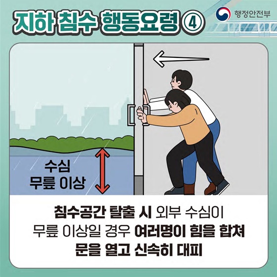 침수 대비 지하공간 이용 시 이렇게 행동하세요!