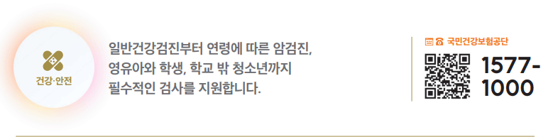 생애주기별 국가건강검진제도 하단내용 참조