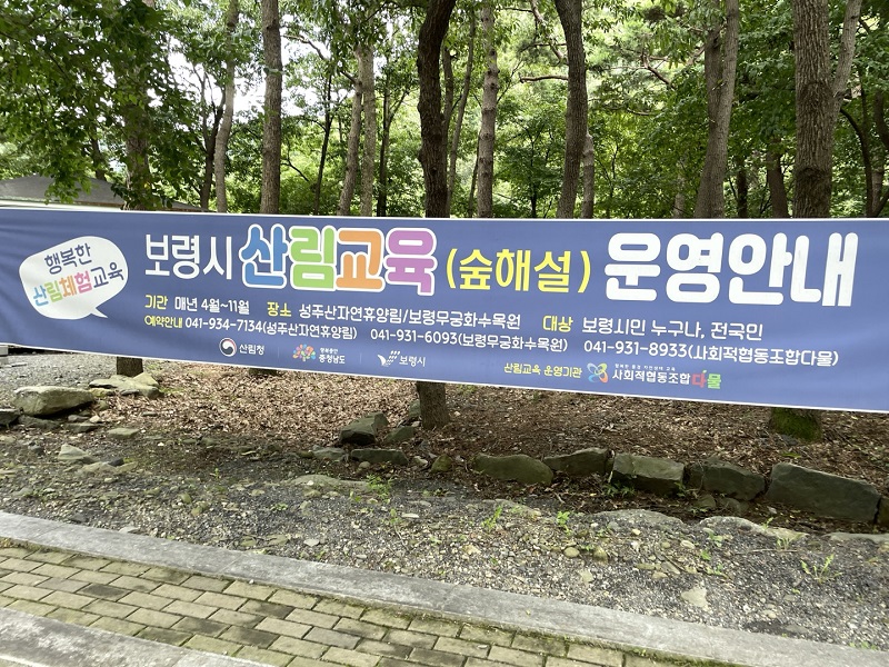 숲 해설 운영 안내 현수막