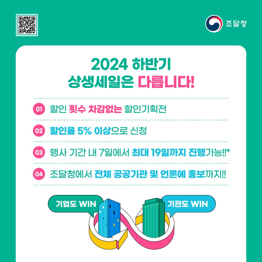 2024 하반기 나라장터 상생세일 참여업체 모집(8/30까지)