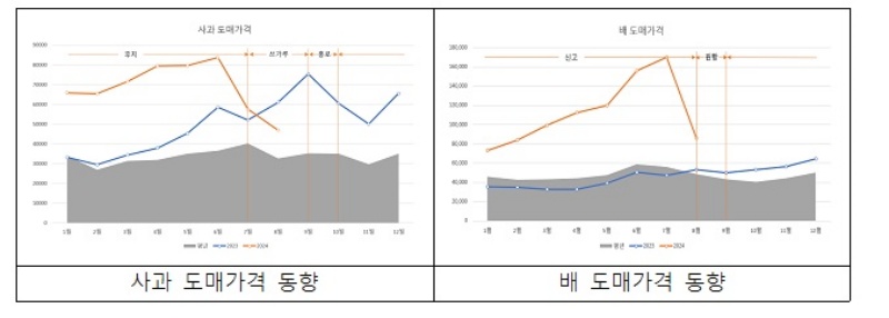 사과·배 도매가격 동향.(제공=농림축산식품부)