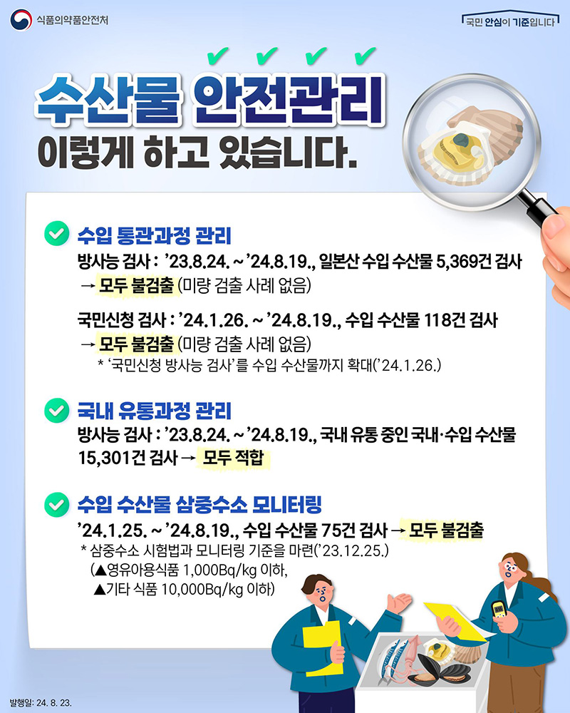 수산물 안전관리, 이렇게 하고 있습니다 하단내용 참조