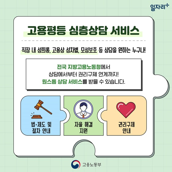 함께 알아봐요! 고용평등 심층상담 서비스