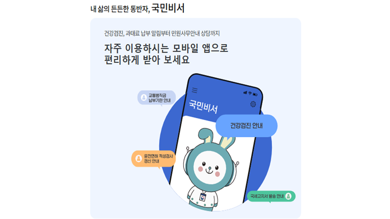 국민비서 '구삐' (출처=국민비서 누리집 홈 화면)