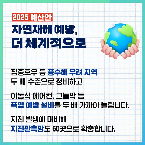 국민의 생명·재산 더 확실하게 보호하는 2025 예산안 ‘안전 사회’