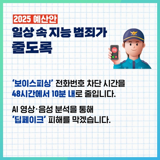 국민의 생명·재산 더 확실하게 보호하는 2025 예산안 ‘안전 사회’