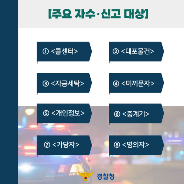 「보이스피싱 등 조직적 사기범죄」특별자수·신고기간 집중 운영!