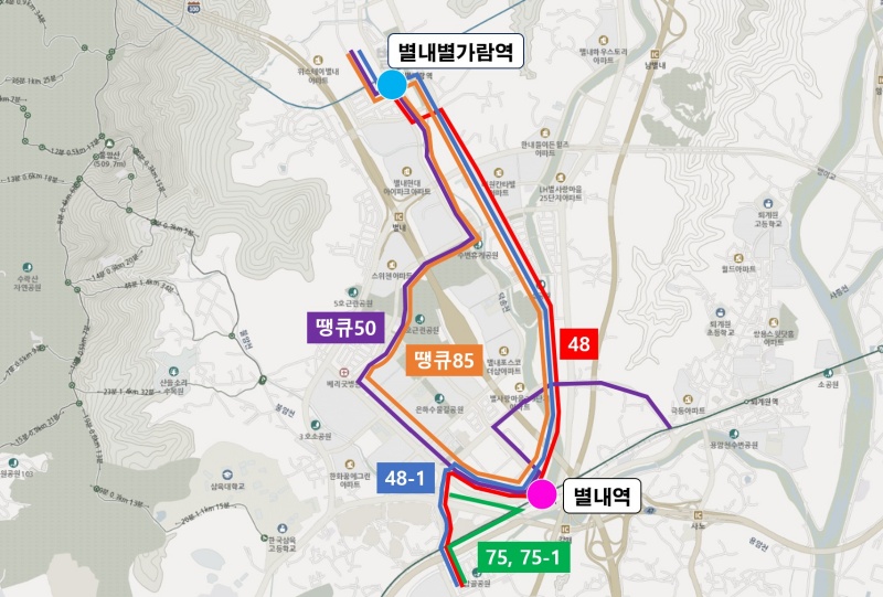 별내역 연계버스 노선도.(제공=국토교통부)