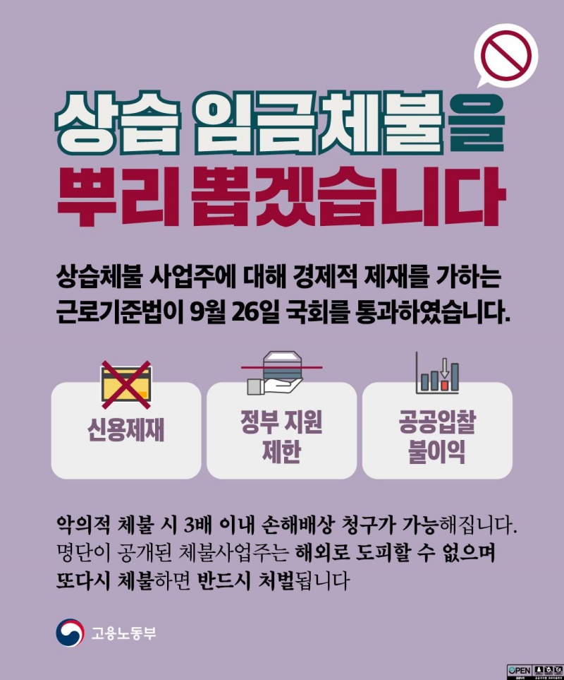 상습체불 근절법 주요 내용.(제공=고용노동부)