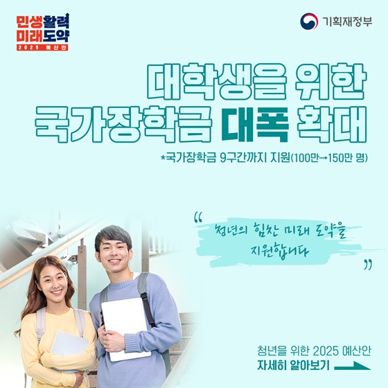 [2025년 예산안] 청년을 위한 힘찬 미래 도약 지원