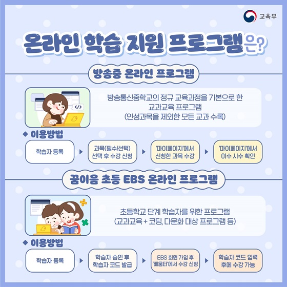 의무교육단계 미취학·학업중단학생을 위한 학습지원 사업 ‘꿈이음’