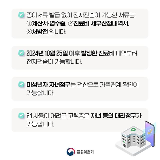 10월 25일부터 실손보험금 청구 전산화 시행