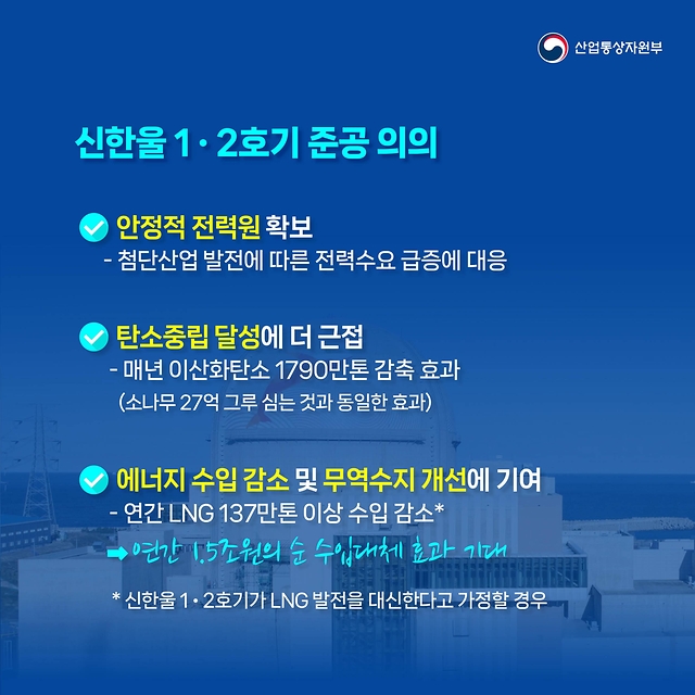 신한울 1·2호기 준공! 신한울 3·4호기 착공!