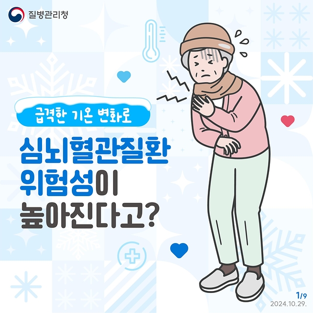 기온 뚝 겨울 불청객 ‘심근경색증·뇌졸중’ 조기증상 알아두기!