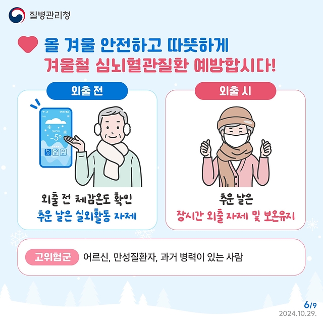 기온 뚝 겨울 불청객 ‘심근경색증·뇌졸중’ 조기증상 알아두기!