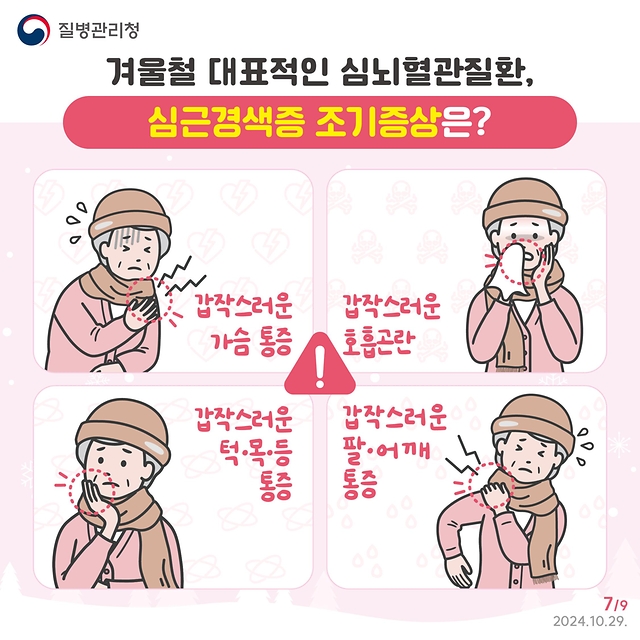 기온 뚝 겨울 불청객 ‘심근경색증·뇌졸중’ 조기증상 알아두기!