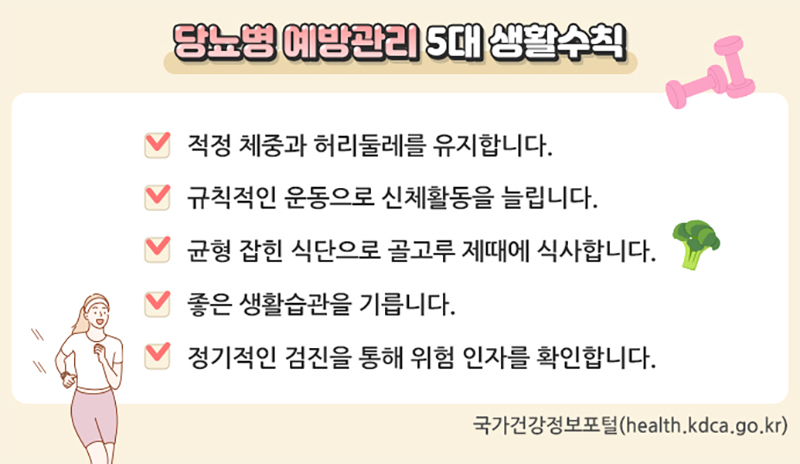 당뇨병 예방관리 5대 생활수칙