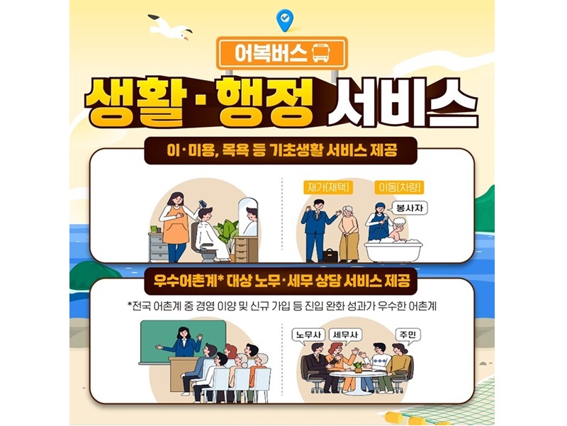 어(촌)복(지)버스 ‘생활·헹정 서비스’(이미지=해양수산부 제공)