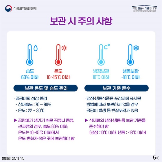 겨울철 곰팡이로부터 안전한 식품 관리 방법!