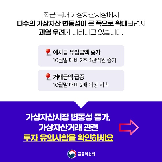 가상자산 이용자 투자 유의사항