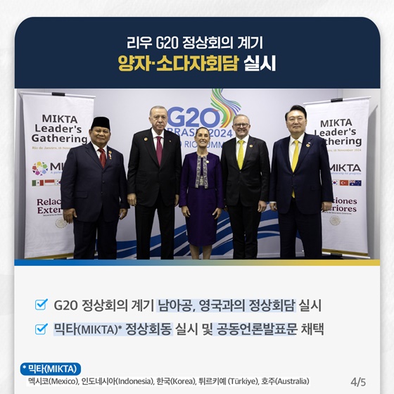 윤석열 대통령, G20정상회의 참석 성과