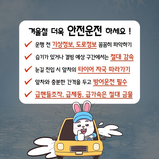 꽁꽁 언 도로, 블랙아이스 주의하세요!