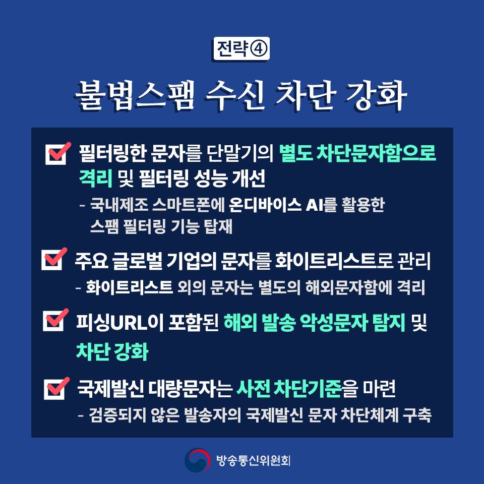 불법스팸 근절을 위한 강력한 불법스팸 방지 종합대책 발표