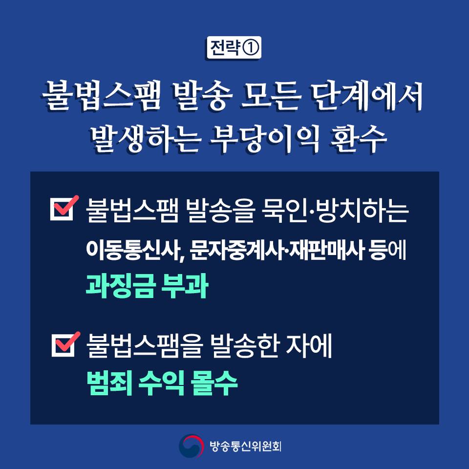 불법스팸 근절을 위한 강력한 불법스팸 방지 종합대책 발표